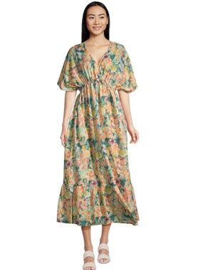 WORLD MARKET WATERCOLOR FLORAL DRESS